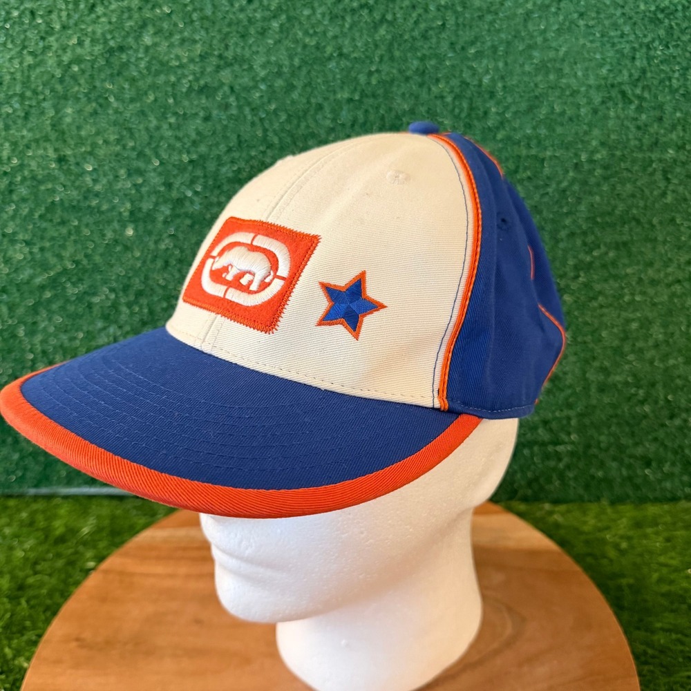 Vintage Ecko Unltd‎ Rhino Hat Mens 7 1/4 Blue Fitted Star Embroidered Cap